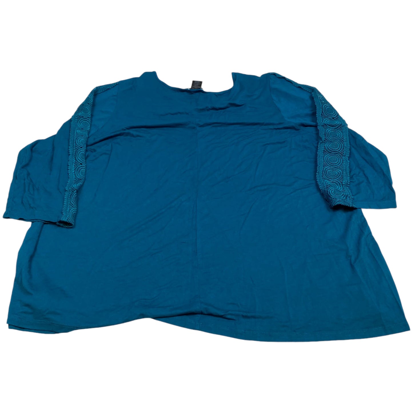 Top 3/4 Sleeve By Cable And Gauge In Teal, Size: 2x