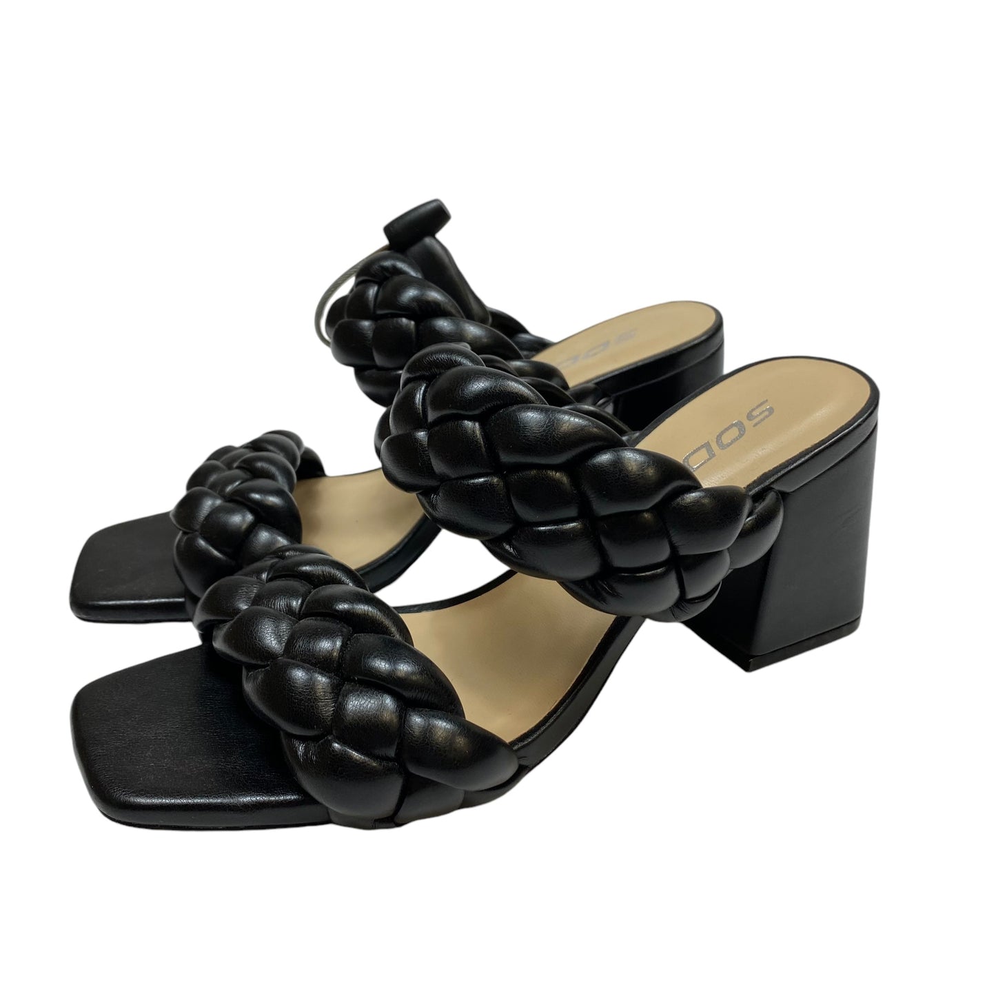 Sandals Heels Block By Soda In Black, Size: 6