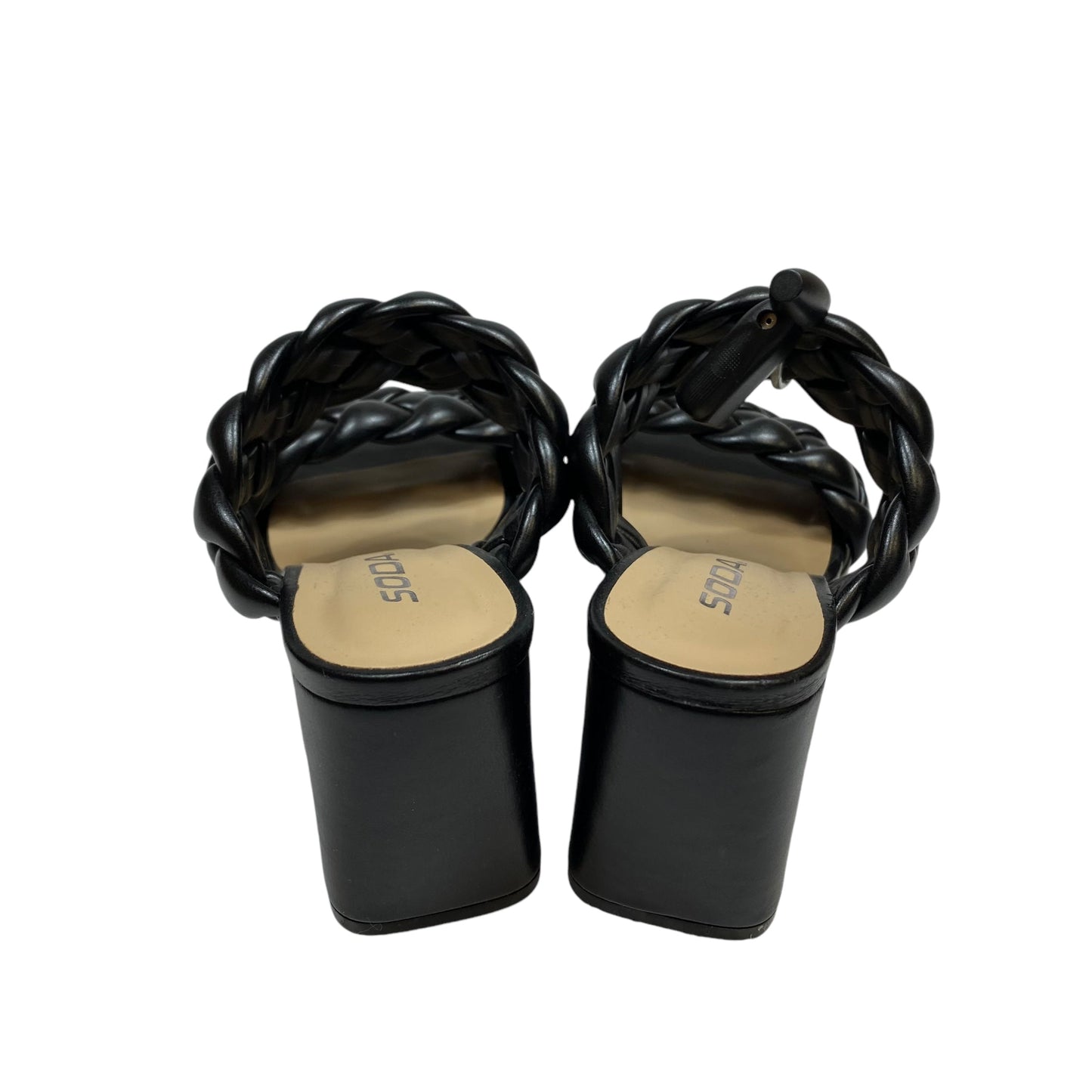 Sandals Heels Block By Soda In Black, Size: 6