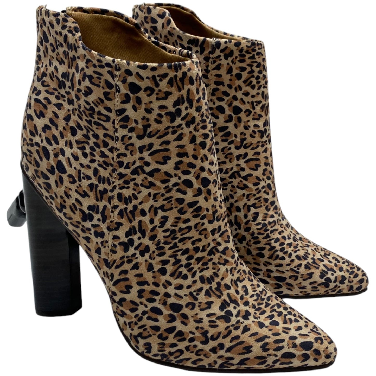 Boots Ankle Heels By Qupid In Animal Print, Size: 7