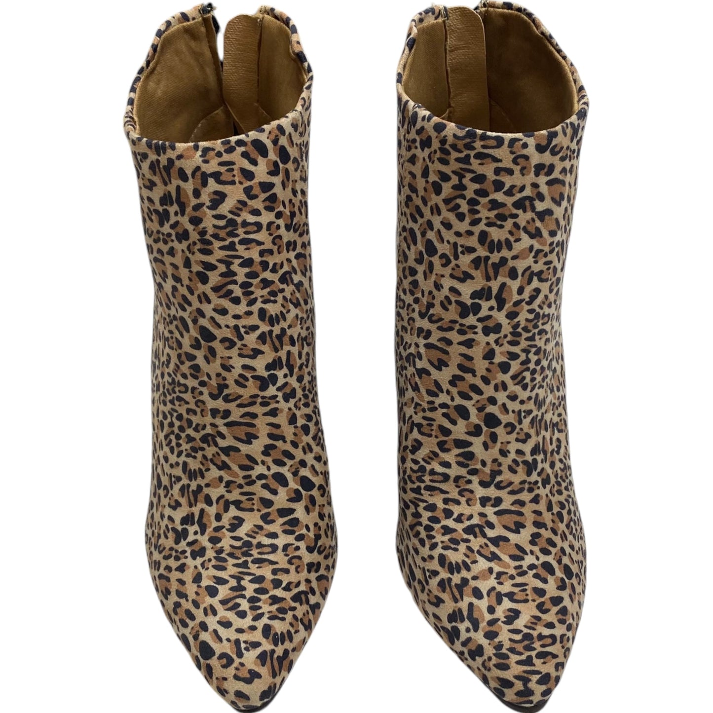 Boots Ankle Heels By Qupid In Animal Print, Size: 7