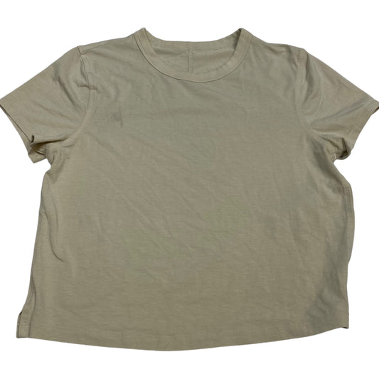 Athletic Top Short Sleeve Designer By Lululemon In Tan, Size: S