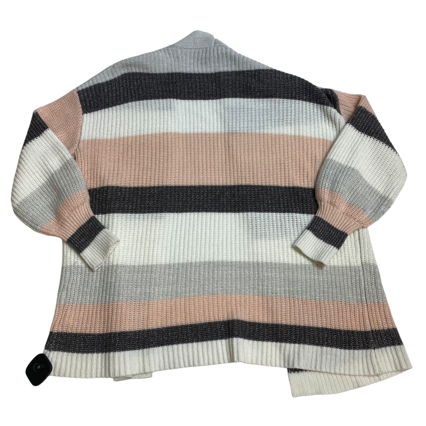 Sweater Cardigan By Nine West Apparel In Grey & Pink, Size: S