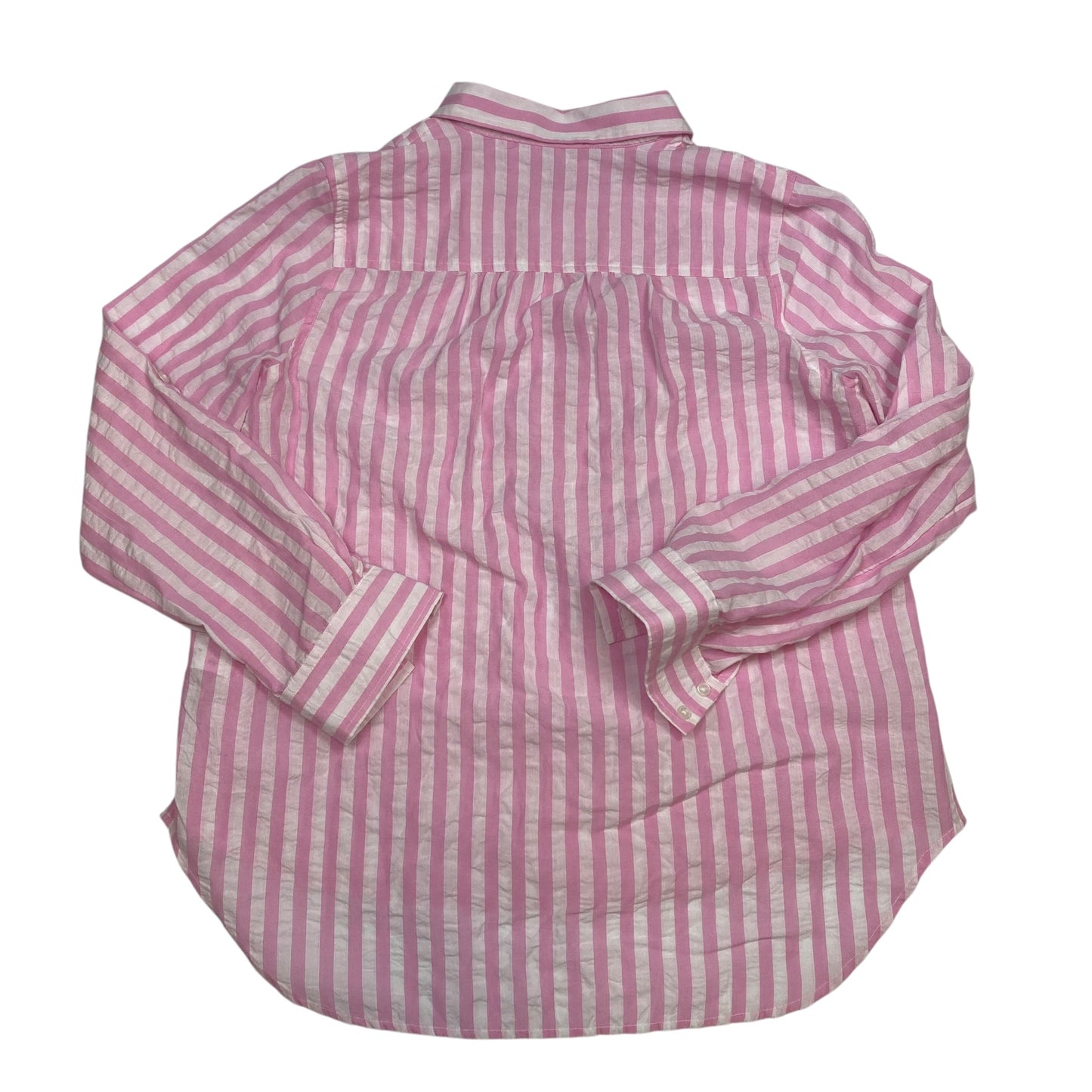 Top Long Sleeve By Crown And Ivy In Pink & White, Size: M