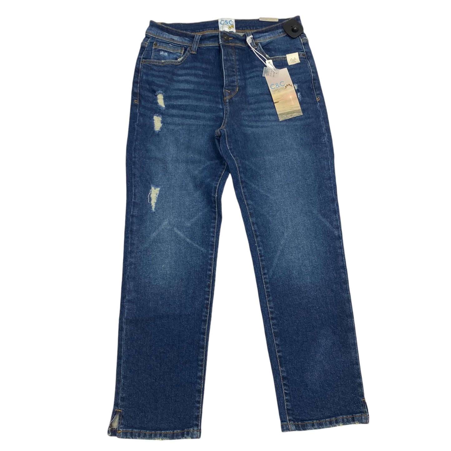 Jeans Straight By C And C In Blue Denim, Size: 10