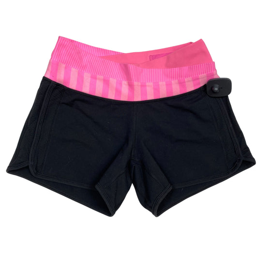 Athletic Shorts By Lululemon In Black & Pink, Size: 4