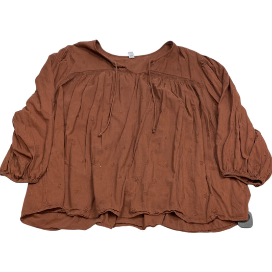 Top Long Sleeve By Old Navy In Brown, Size: 4x