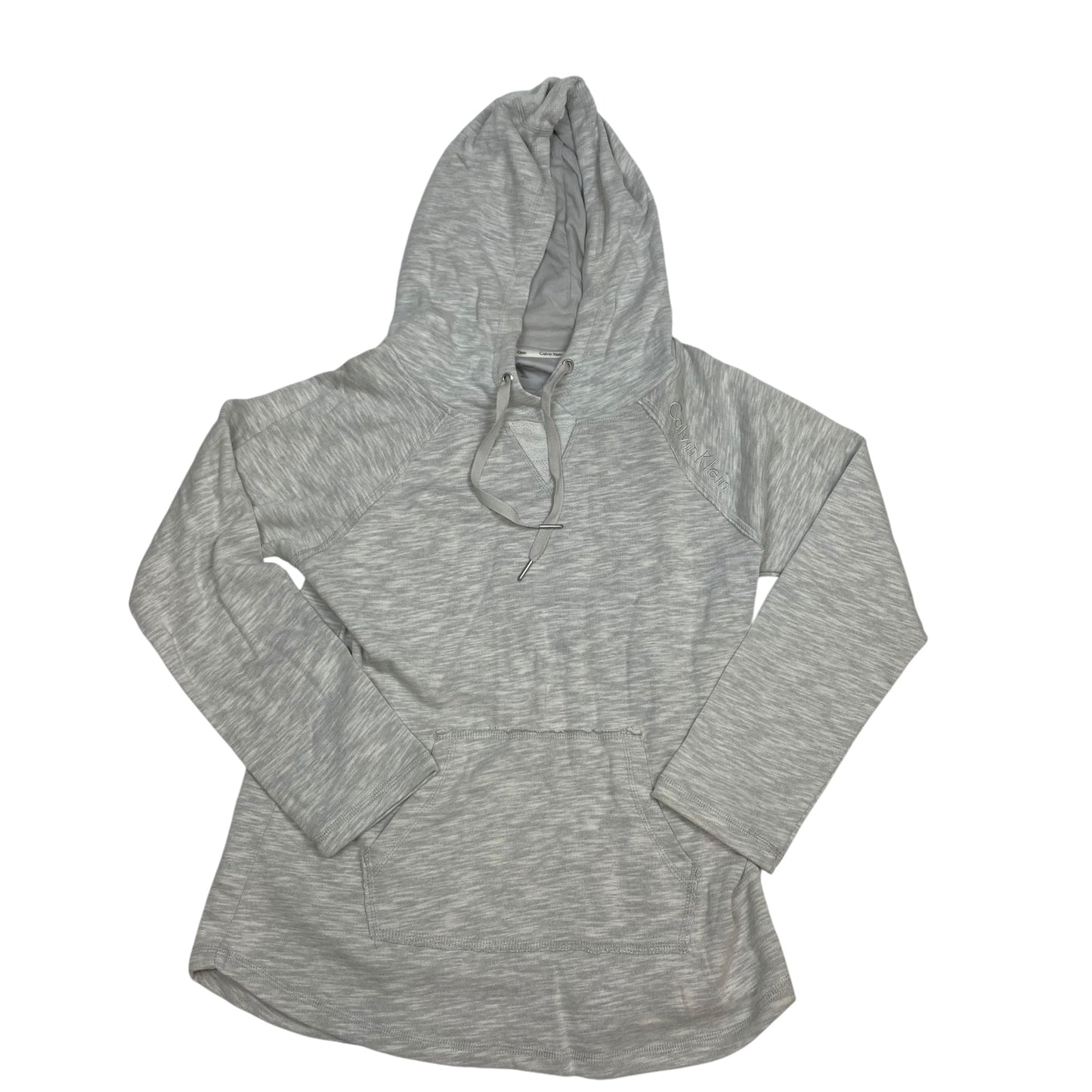 Athletic Sweatshirt Hoodie By Calvin Klein Performance In Grey, Size: S