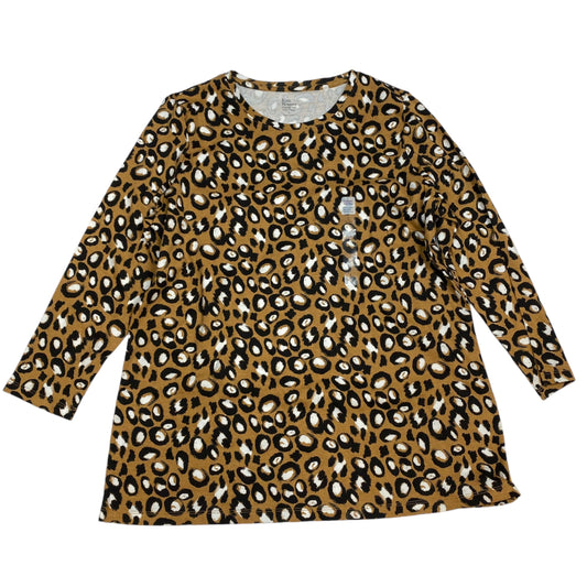 Top 3/4 Sleeve By Kim Rogers In Animal Print, Size: L