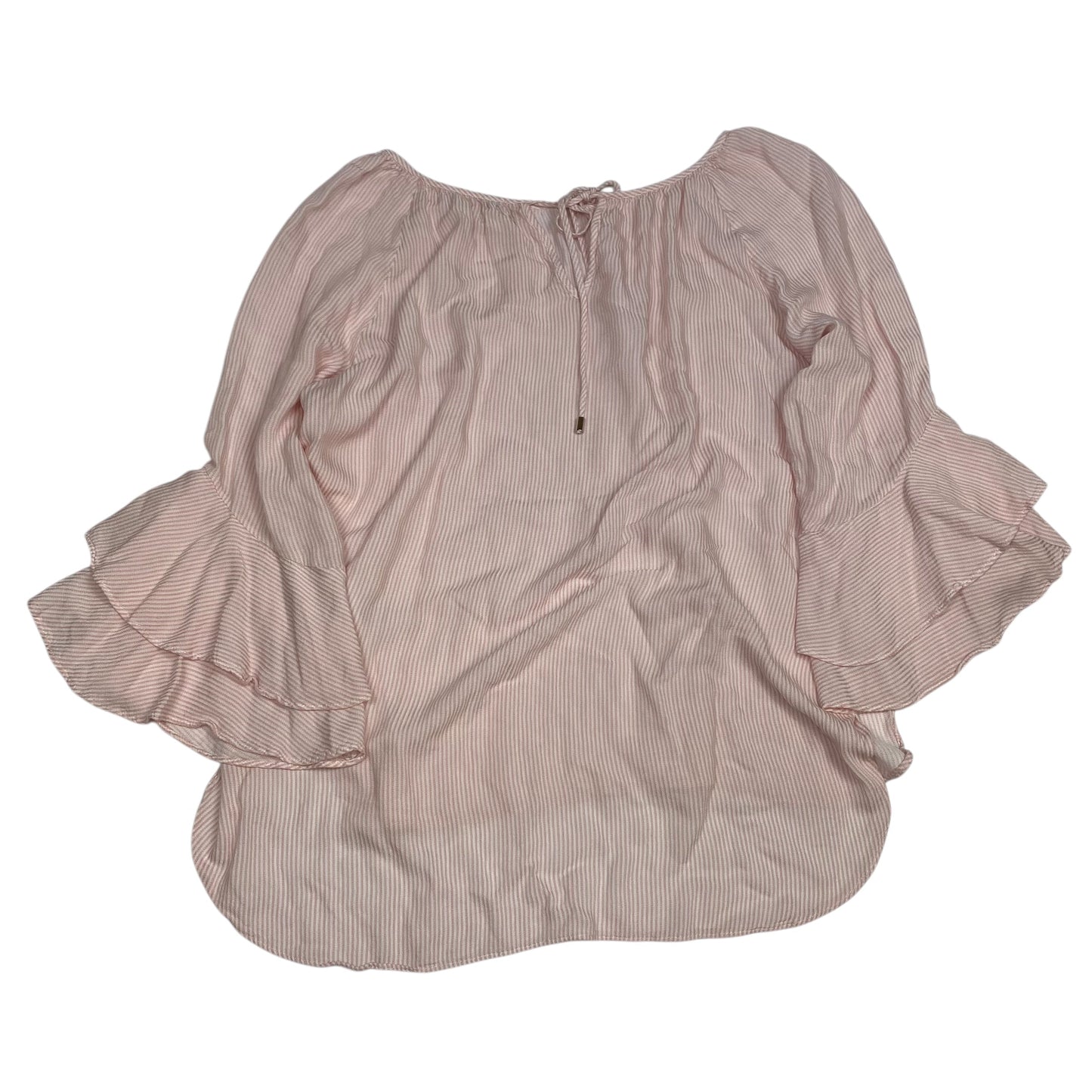 Top Long Sleeve By Cupio In Pink & White, Size: Xl