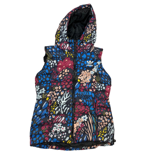 Vest Puffer & Quilted By Adidas In Black & Blue, Size: S