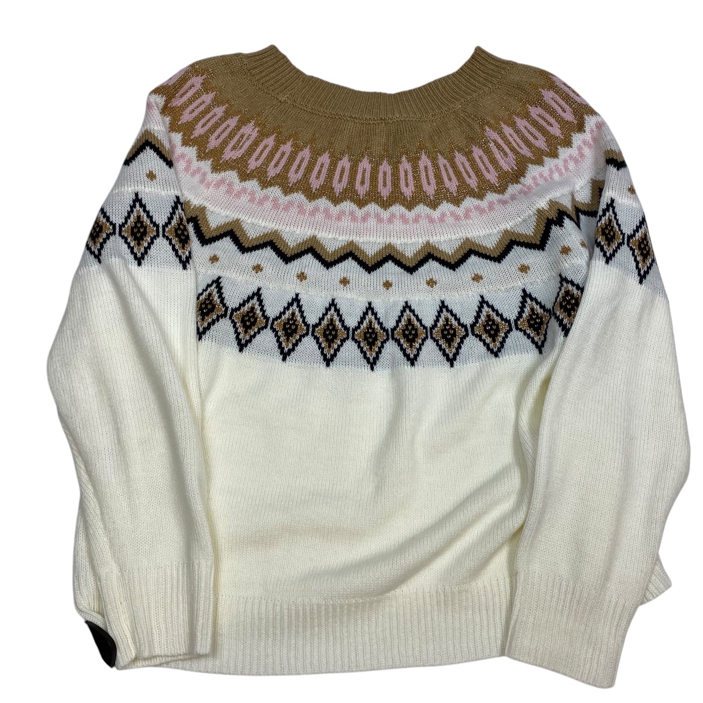 Sweater By Crown And Ivy In Brown & Cream, Size: 1x