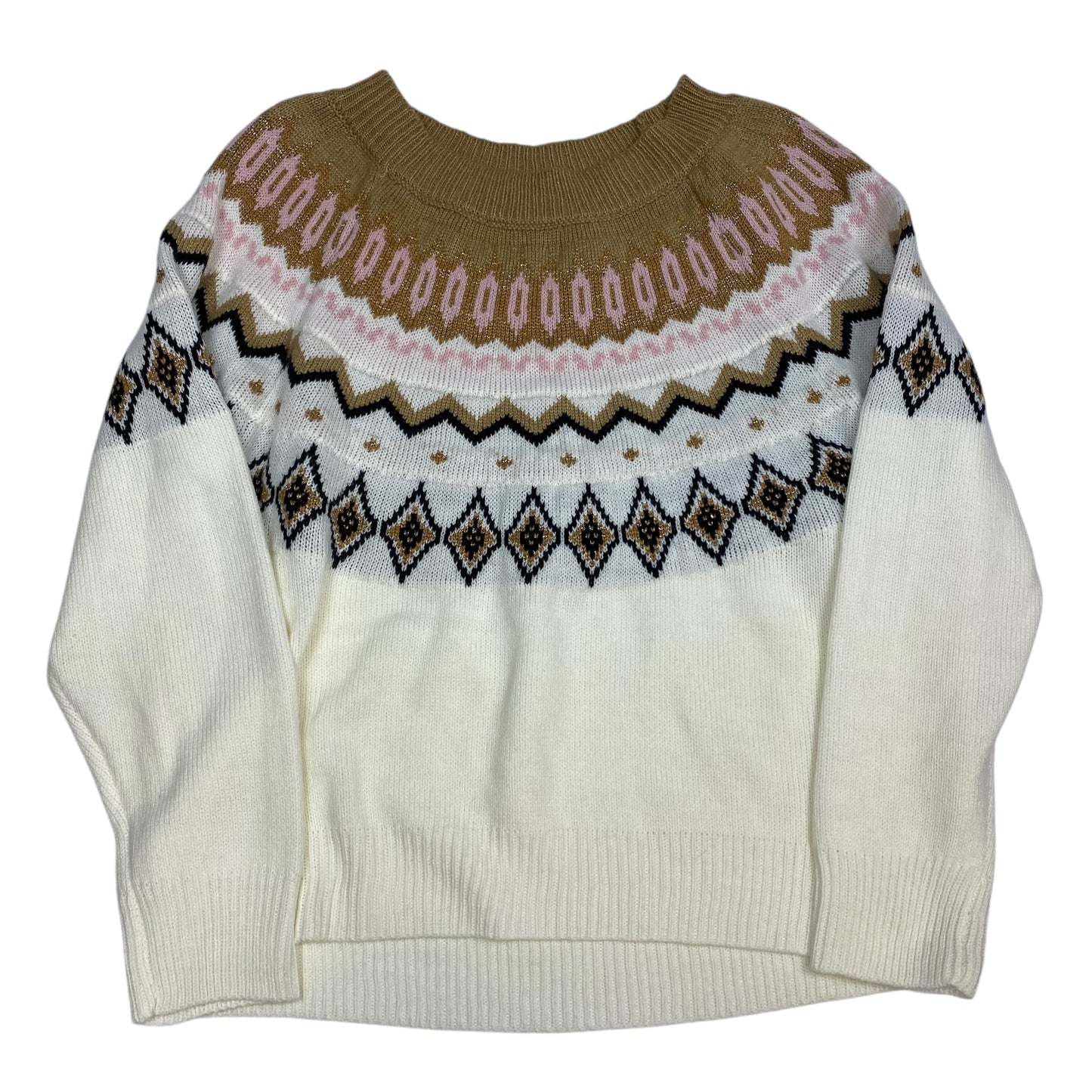 Sweater By Crown And Ivy In Brown & Cream, Size: 1x