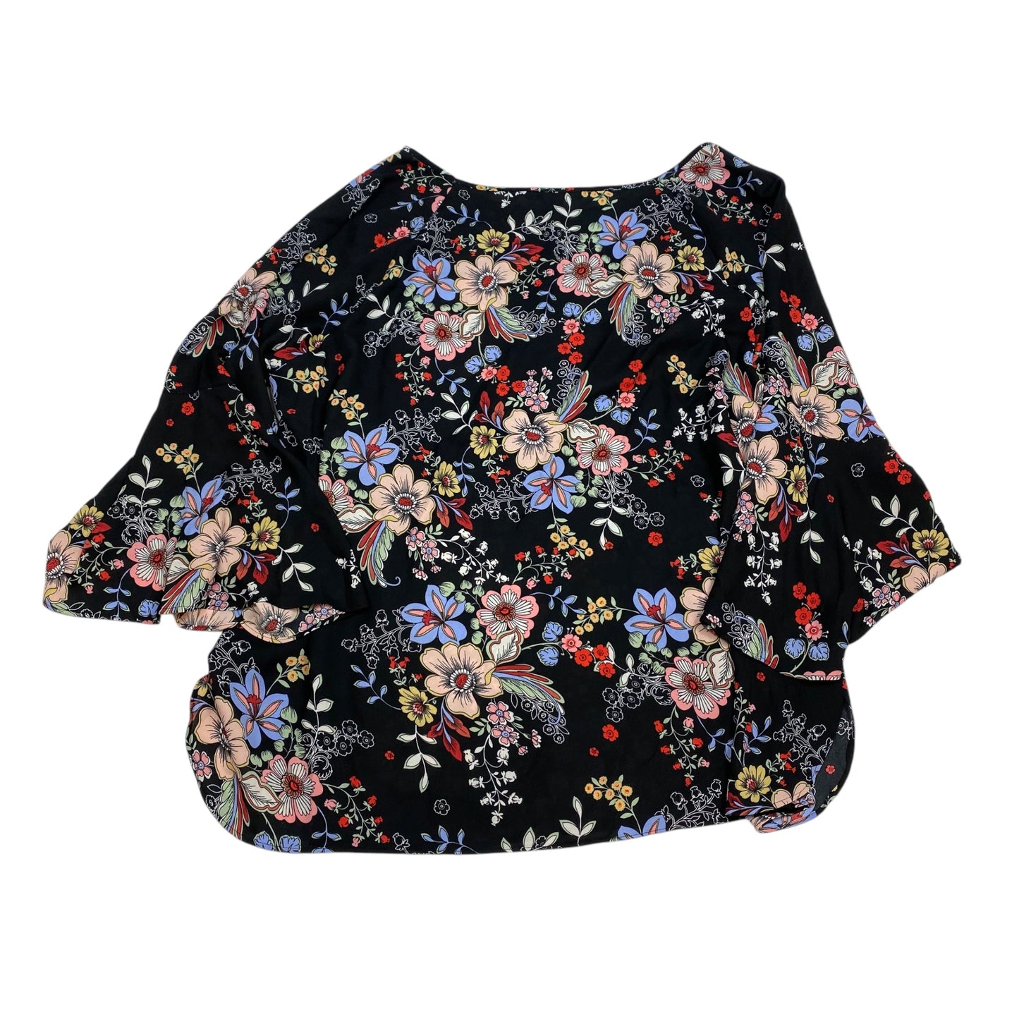 Blouse 3/4 Sleeve By Zac And Rachel In Black, Size: 3x