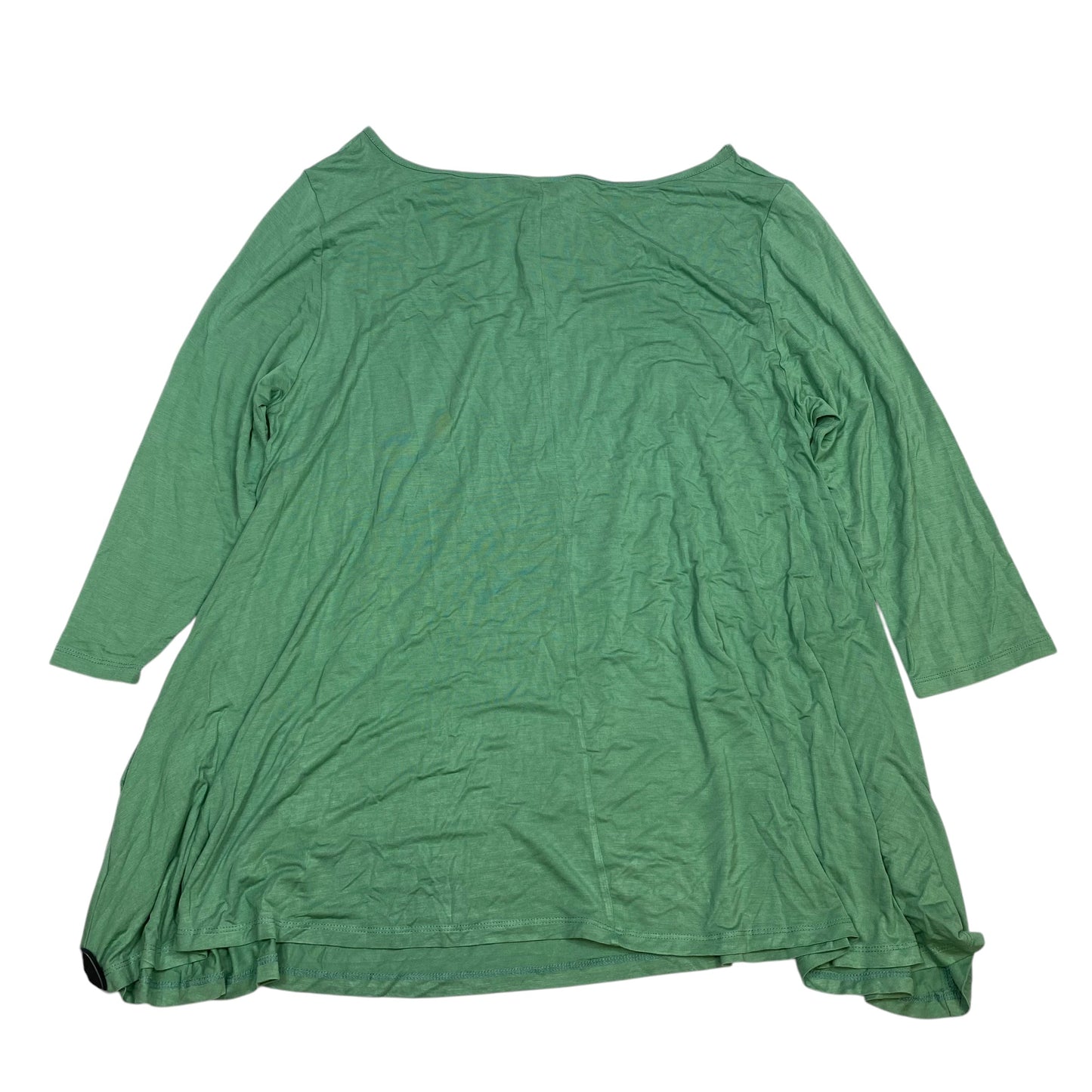 Top 3/4 Sleeve Basic By Yelete In Green, Size: 3x