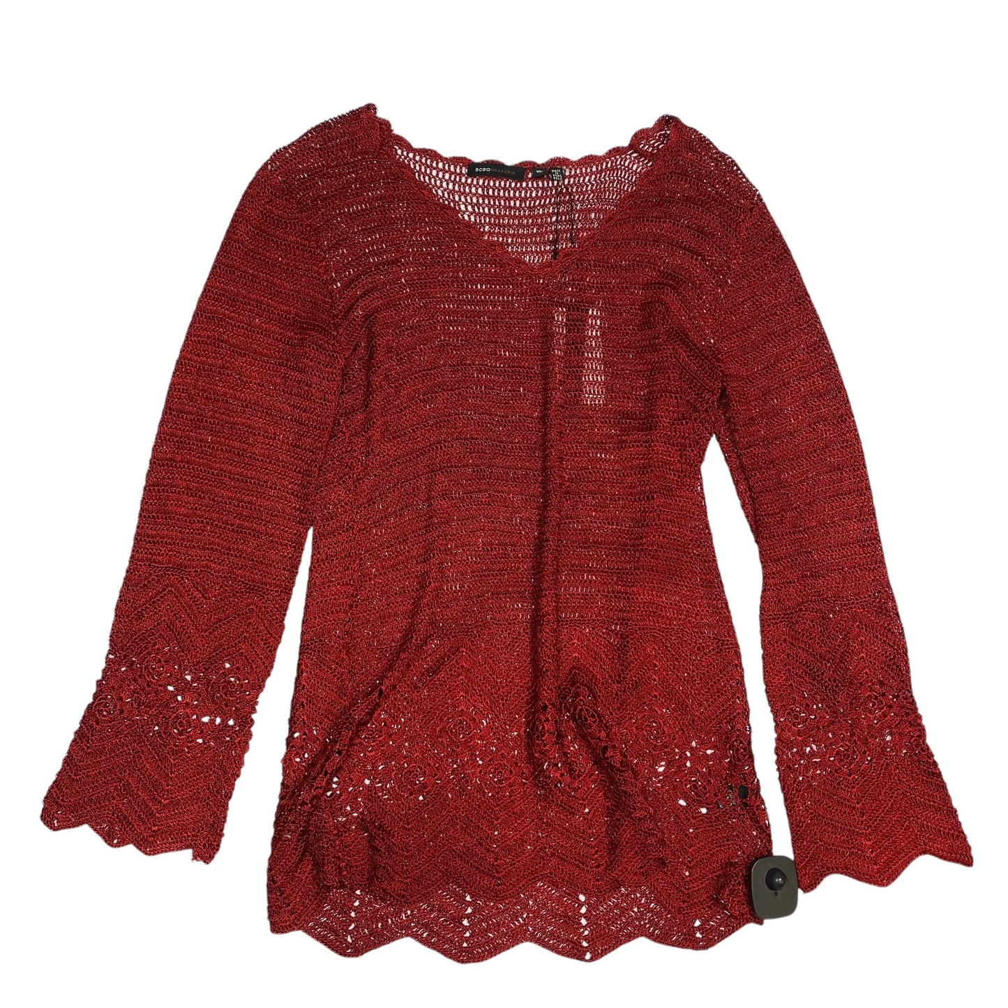 Top Long Sleeve By Bcbgmaxazria In Red, Size: Xl