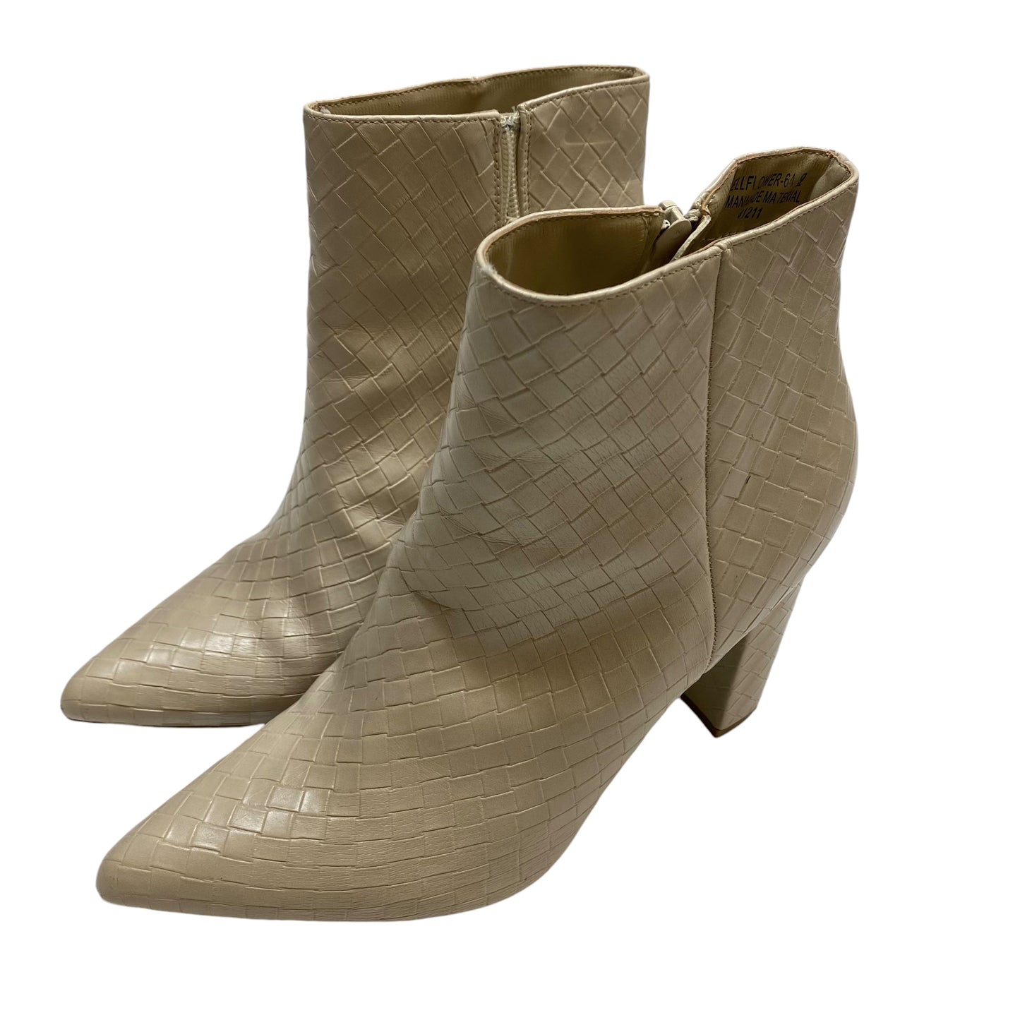 Boots Ankle Heels By Bamboo In Cream, Size: 9