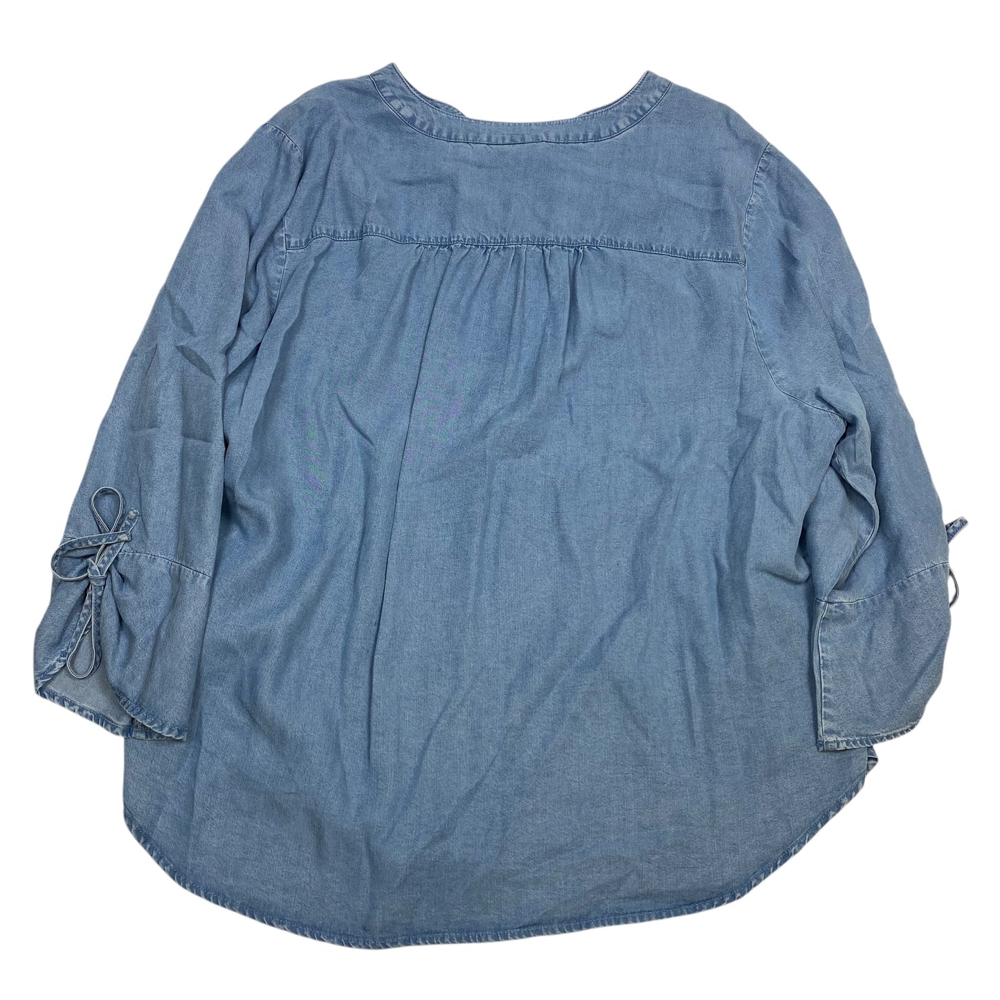 Top Long Sleeve By Alfred Dunner In Blue Denim, Size: 3x