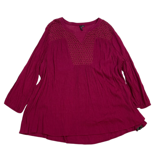 Top Long Sleeve By New Directions In Red, Size: 2x