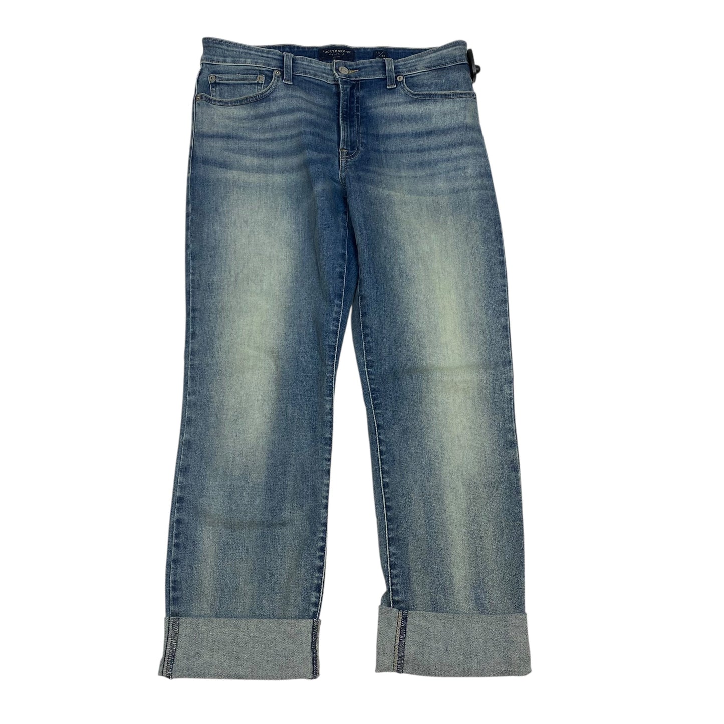 Jeans Straight By Lucky Brand In Blue Denim, Size: 10