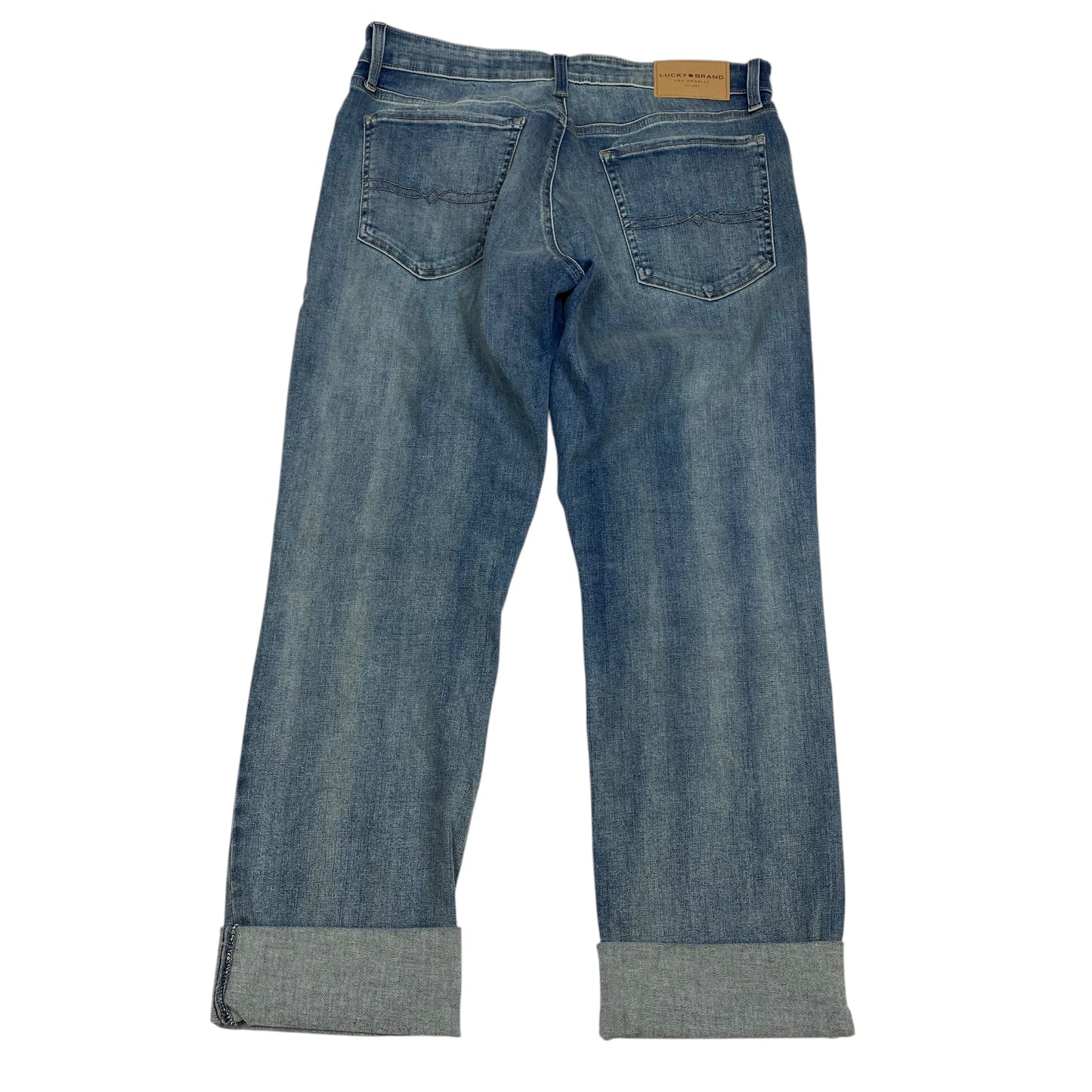 Jeans Straight By Lucky Brand In Blue Denim, Size: 10