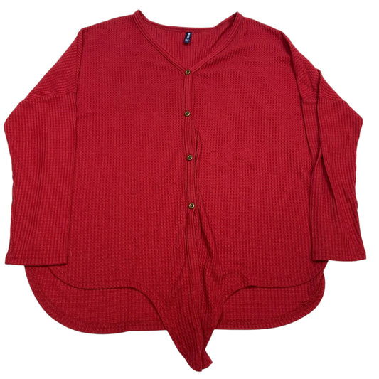 Top Long Sleeve By Iwollence In Red, Size: Xl