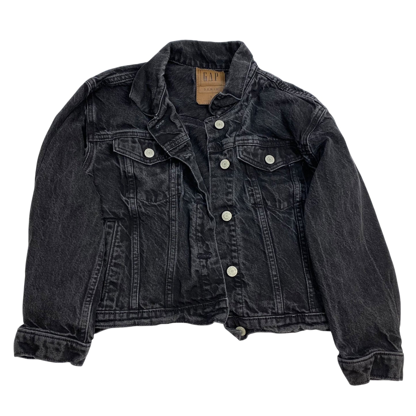 Jacket Denim By Gap In Black Denim, Size: S