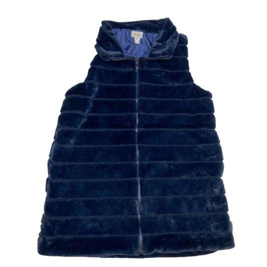 Vest Faux Fur & Sherpa By Le Moda In Blue, Size: Xl