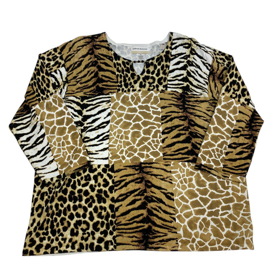 Top 3/4 Sleeve By Alfred Dunner In Animal Print, Size: 1x