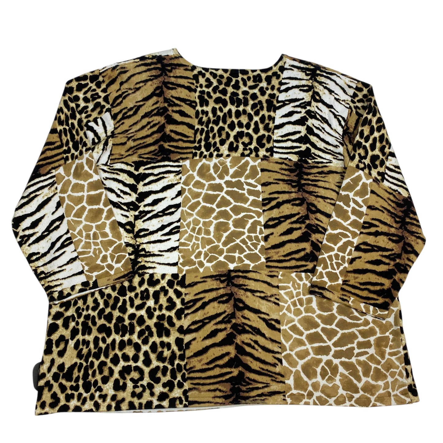 Top 3/4 Sleeve By Alfred Dunner In Animal Print, Size: 1x