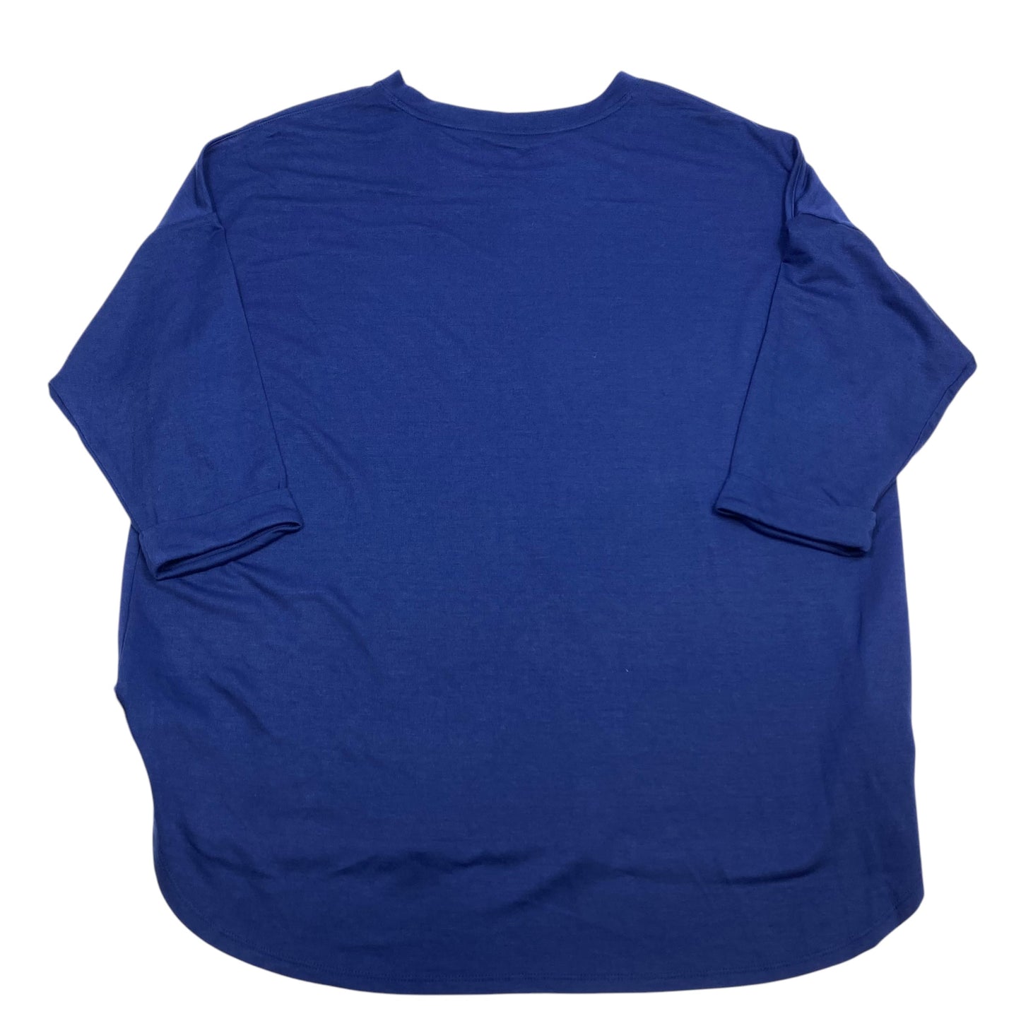 Top 3/4 Sleeve Basic By Crown And Ivy In Blue, Size: 2x