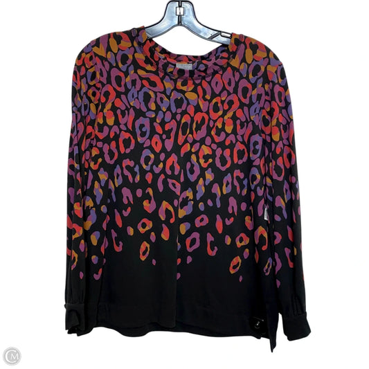 Athletic Top Long Sleeve Crewneck By Chicos In Black & Purple, Size: M