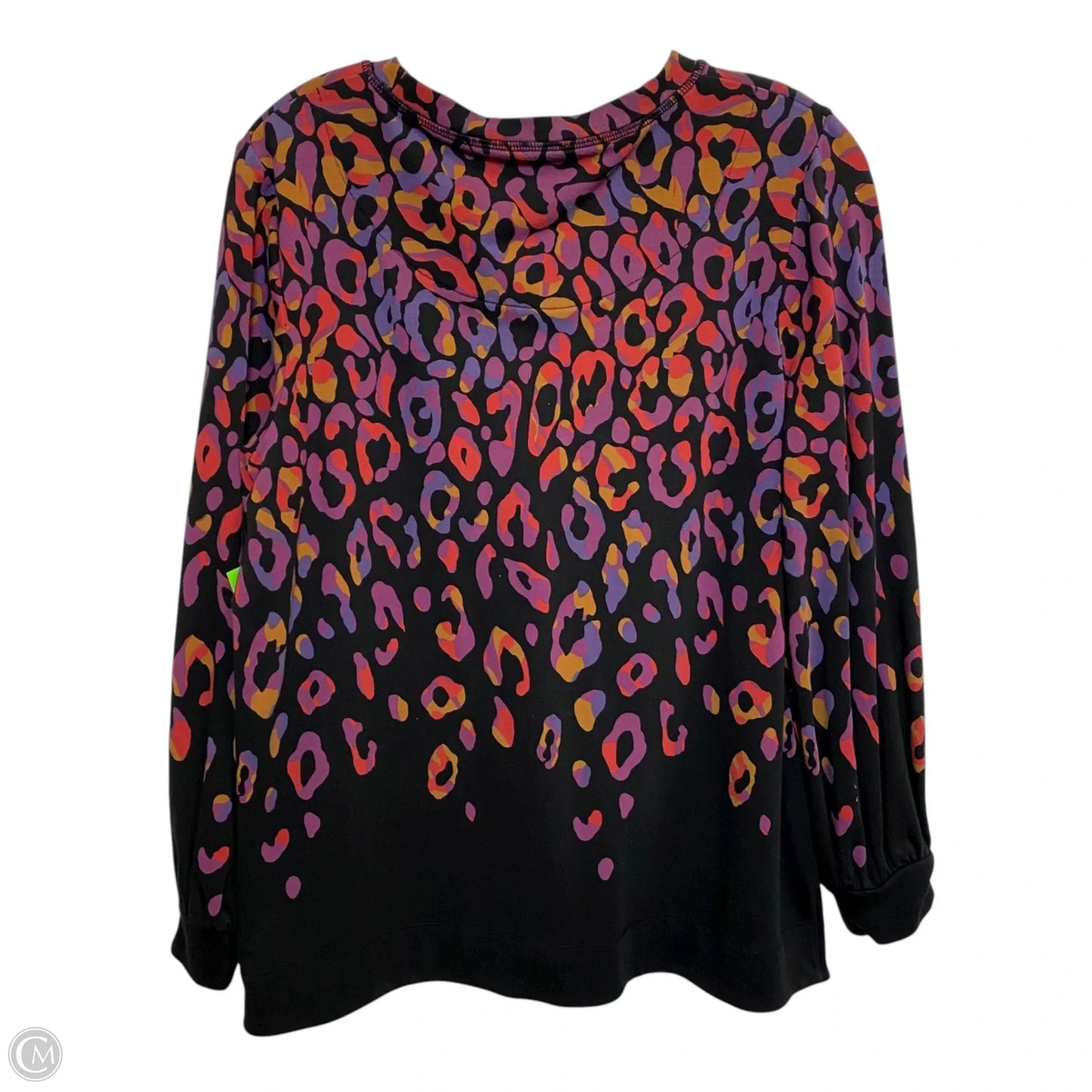 Athletic Top Long Sleeve Crewneck By Chicos In Black & Purple, Size: M