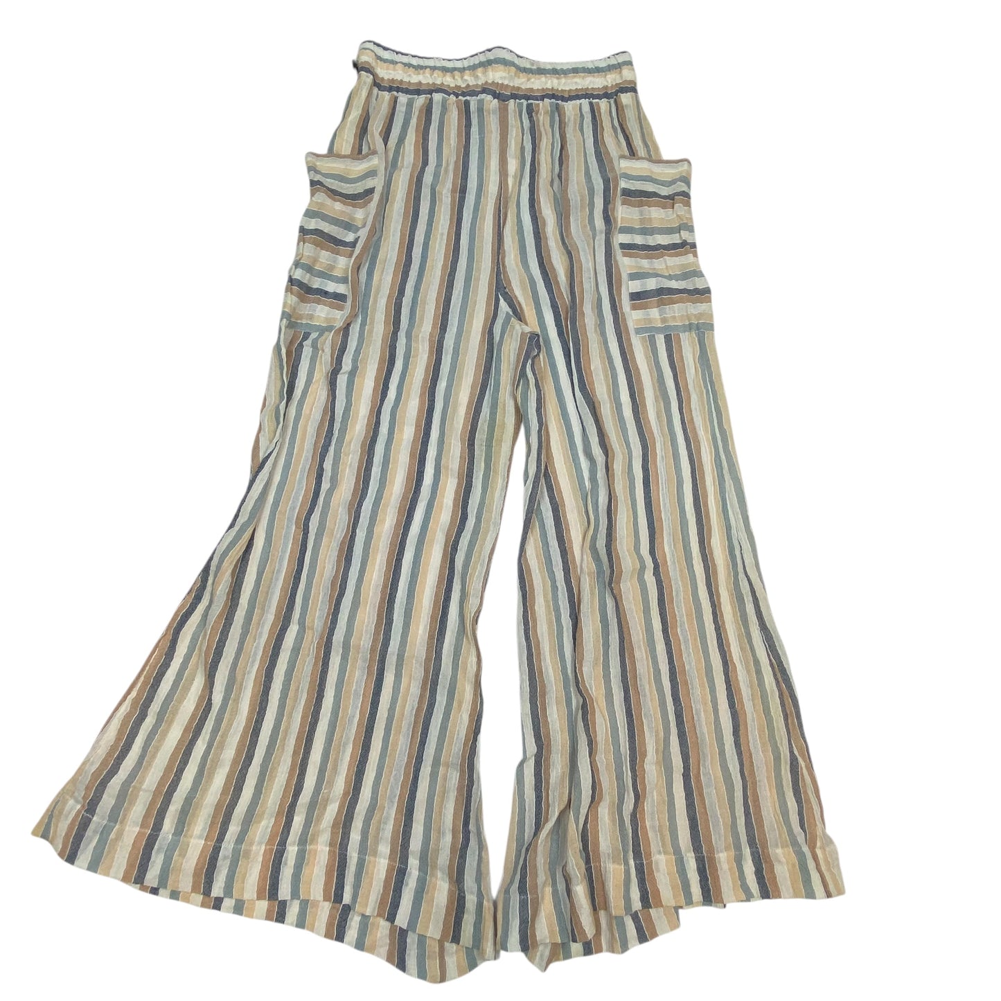 Pants Wide Leg By Free People In Blue & Tan, Size: L