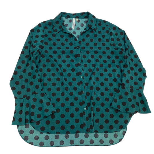 Top Long Sleeve By Ny Collection In Green & Grey, Size: Xl