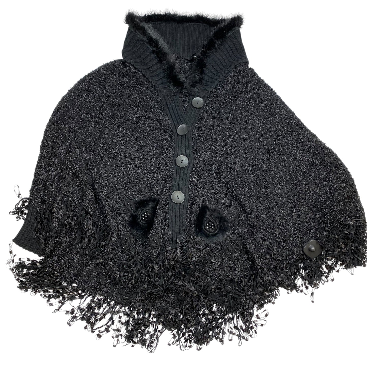 Poncho By Lapis In Black, Size: M