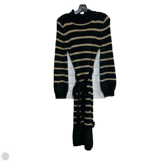 Dress Sweater By Allison Brittney In Black & Tan, Size: Sp
