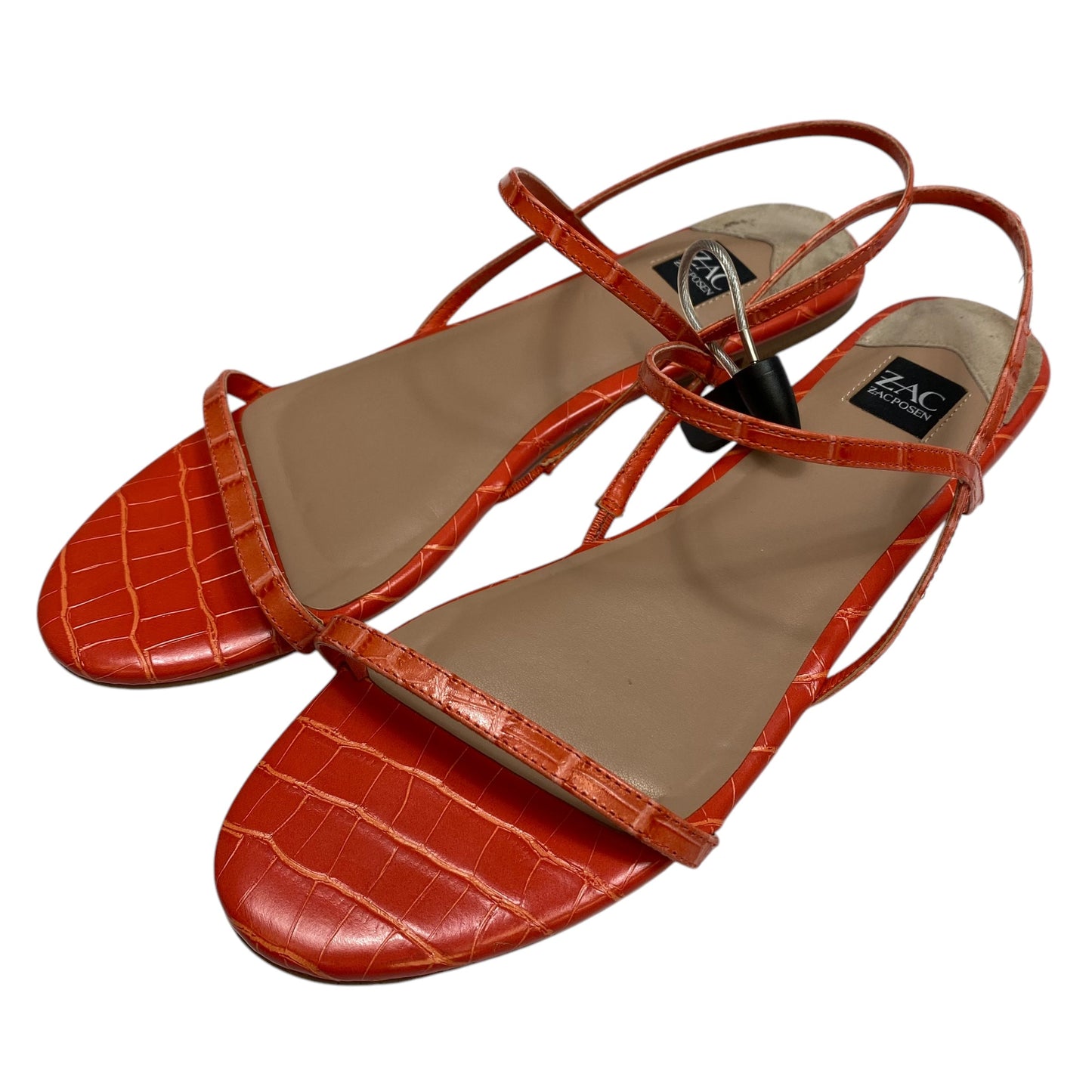 Sandals Designer By Zac By Zac Posen In Orange, Size: 9.5