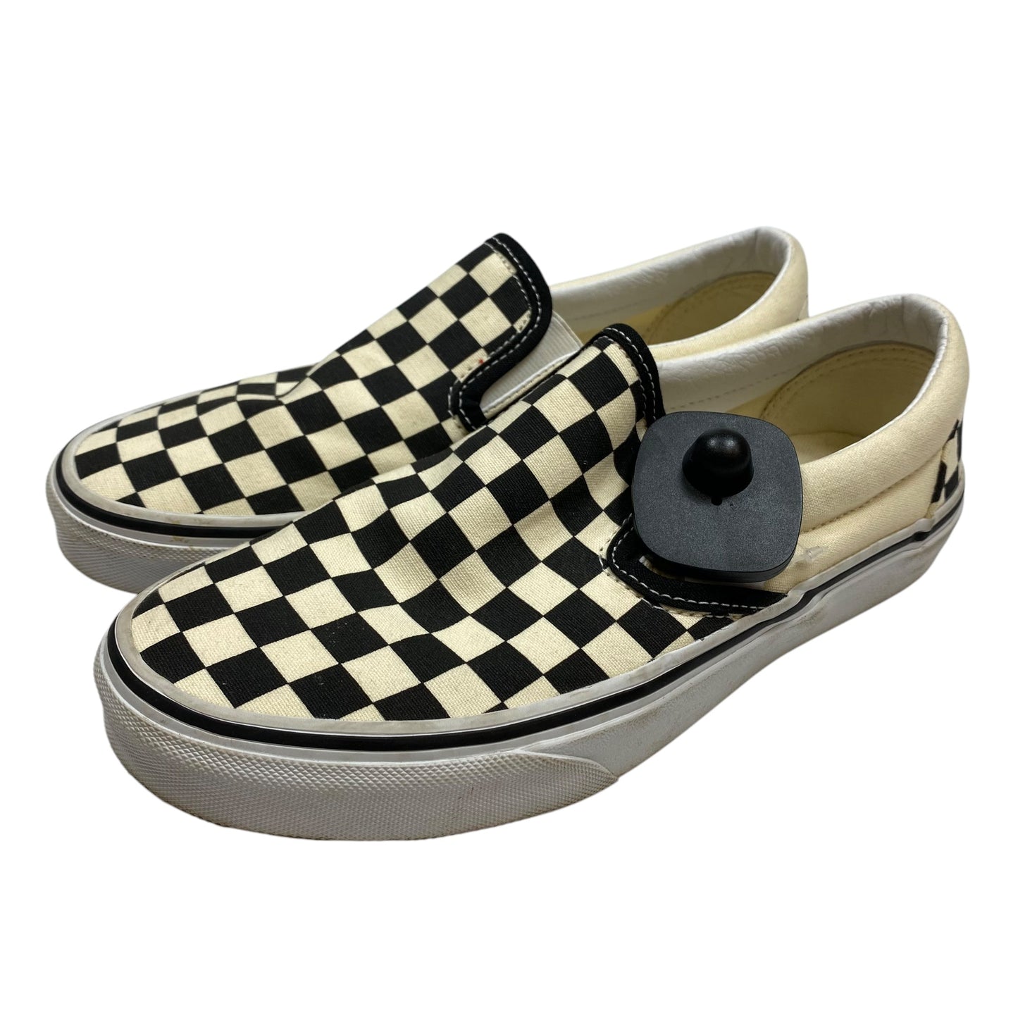 Shoes Sneakers By Vans In Black & Cream, Size: 7.5