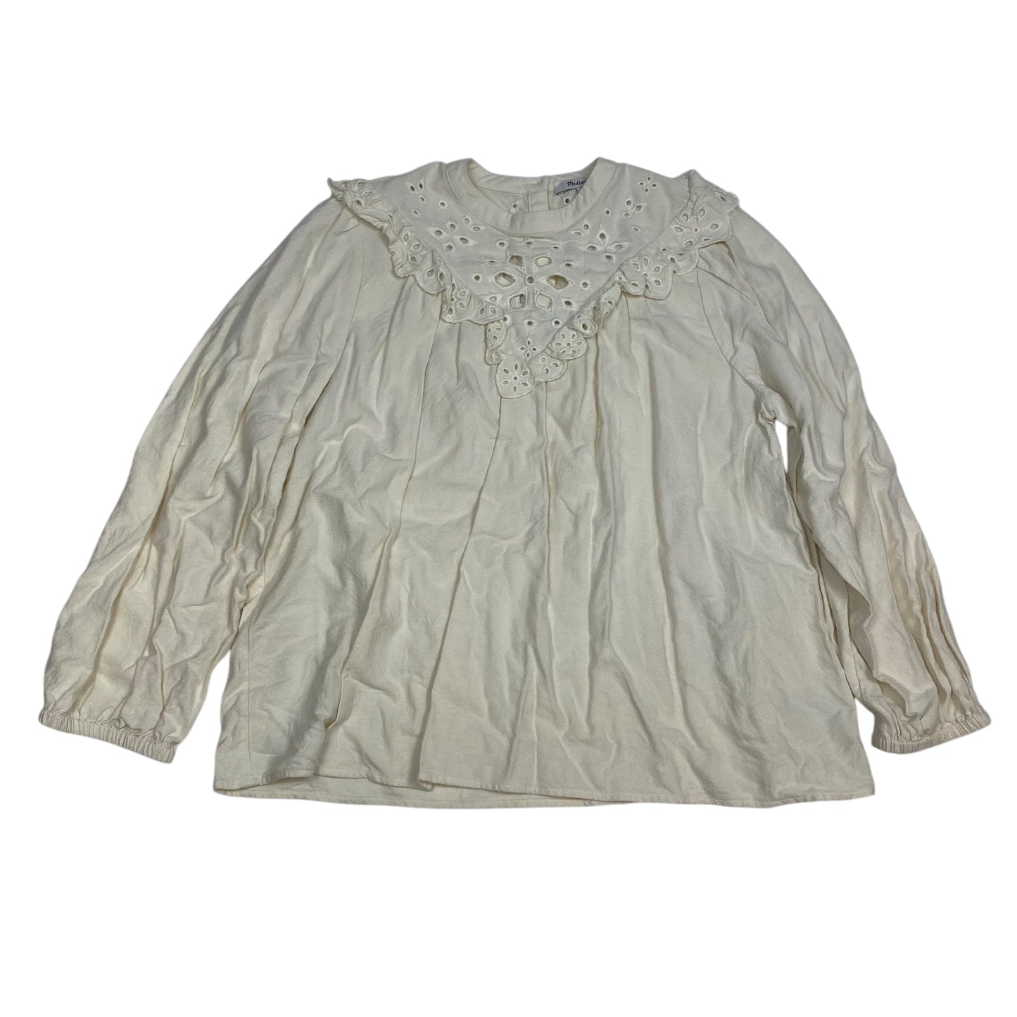 Top Long Sleeve By Madewell In Cream, Size: L