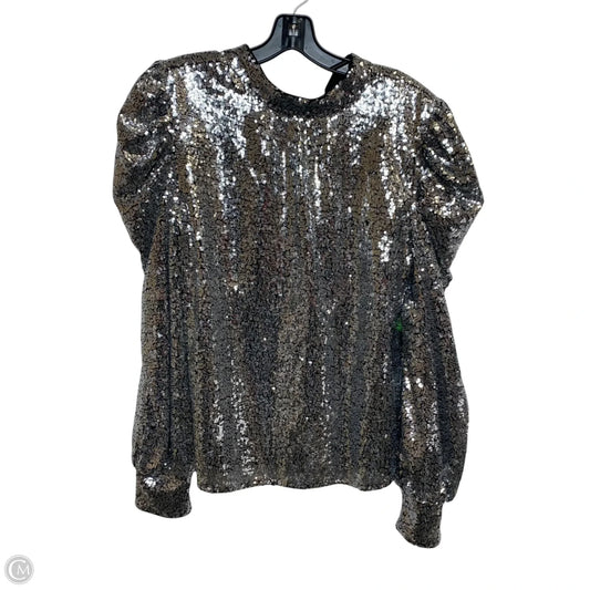 Blouse Long Sleeve By Flying Tomato In Silver, Size: M