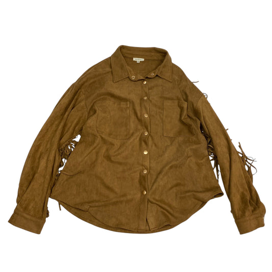 Jacket Shirt By Jodifl In Brown, Size: M