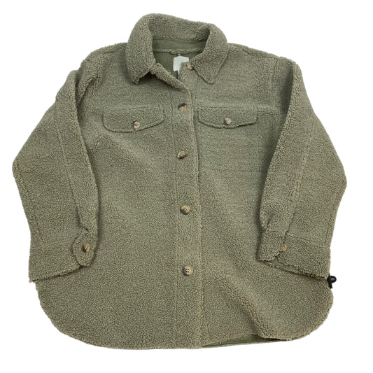 Jacket Shirt By Joie In Green, Size: L