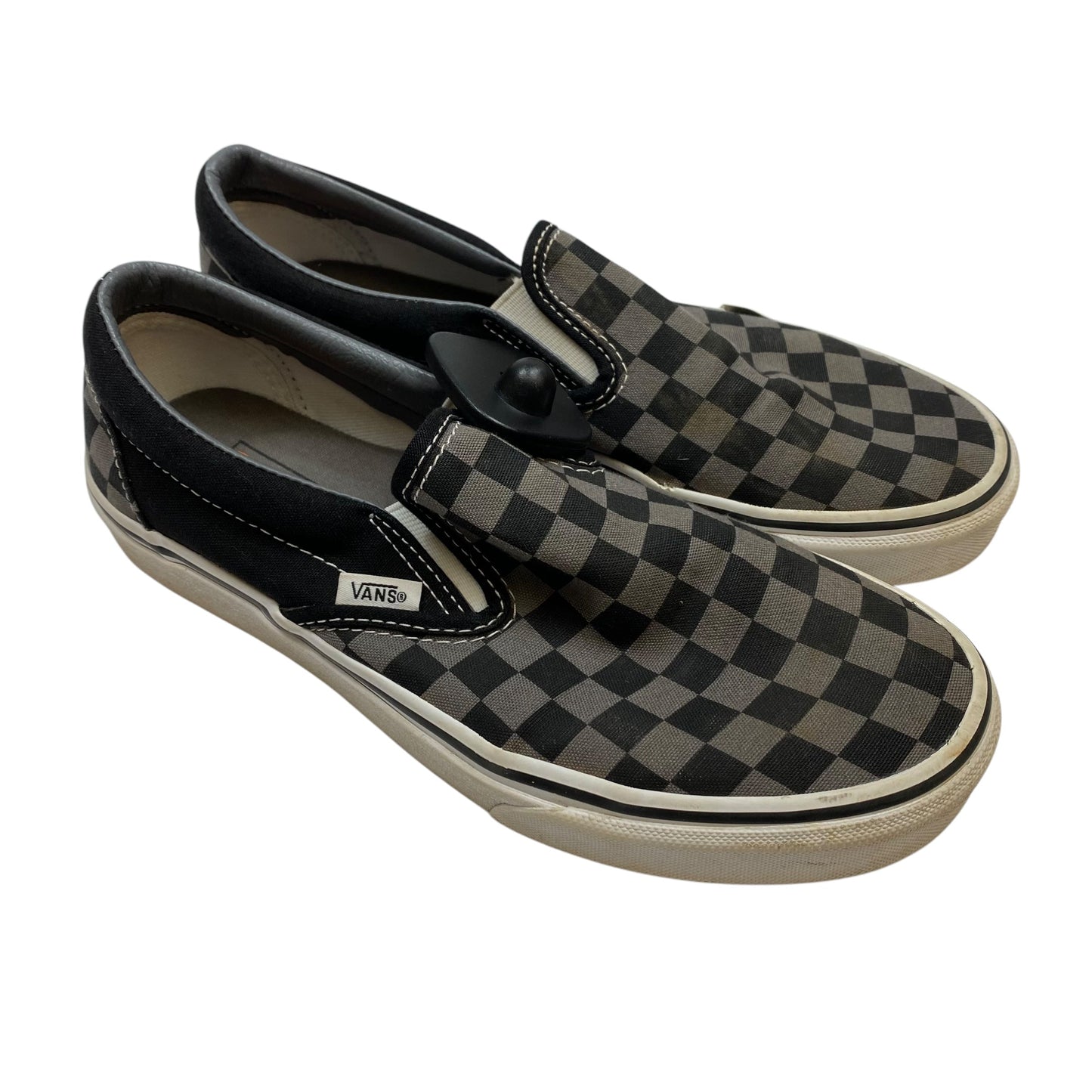 Shoes Sneakers By Vans In Black & Grey, Size: 8.5