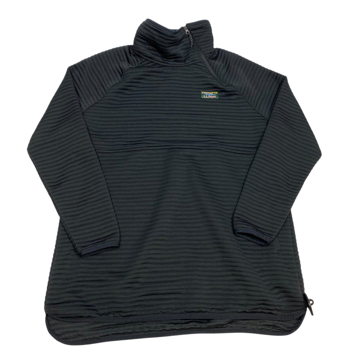 Athletic Top Long Sleeve Collar By L.l. Bean In Black, Size: L