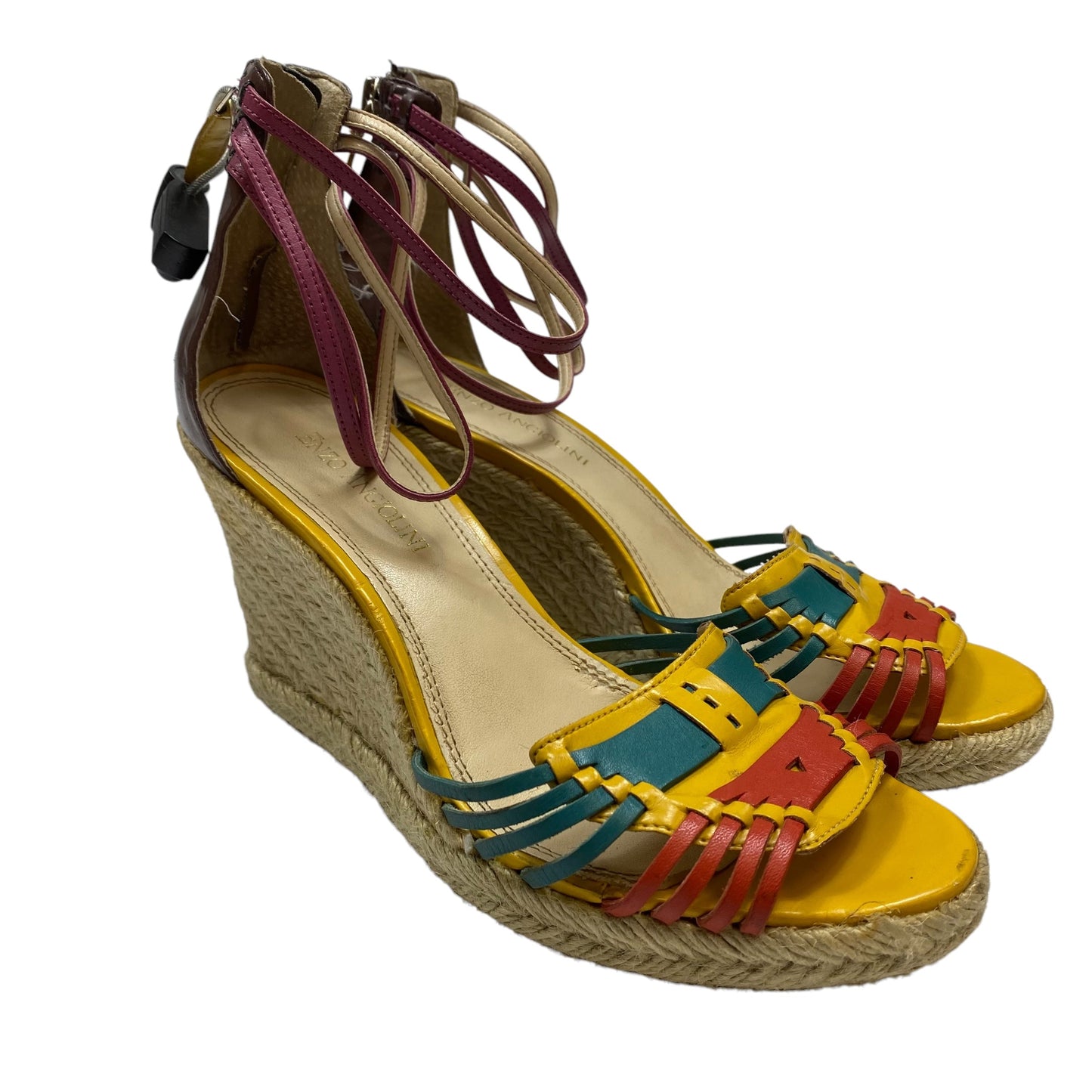 Sandals Heels Wedge By Enzo Angiolini In Multi-colored, Size: 8.5