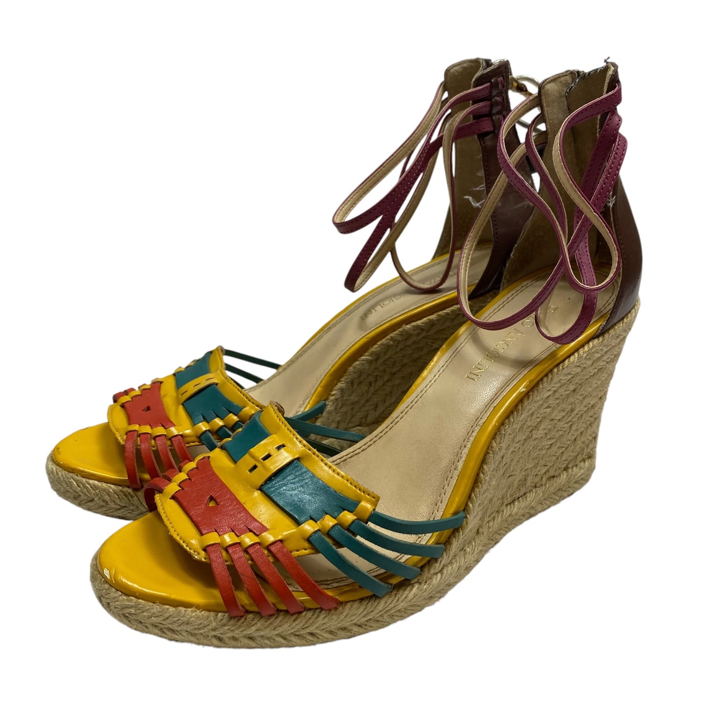 Sandals Heels Wedge By Enzo Angiolini In Multi-colored, Size: 8.5