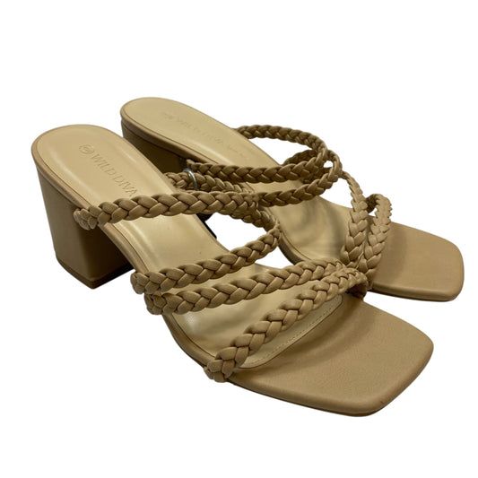 Sandals Heels Block By Wild Diva In Tan, Size: 9