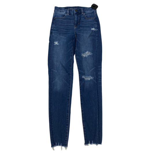 Jeans Jeggings By American Eagle In Blue Denim, Size: 0