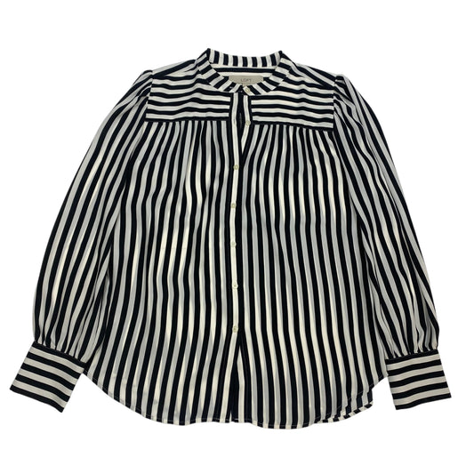 Blouse Long Sleeve By Loft In Black & White, Size: S